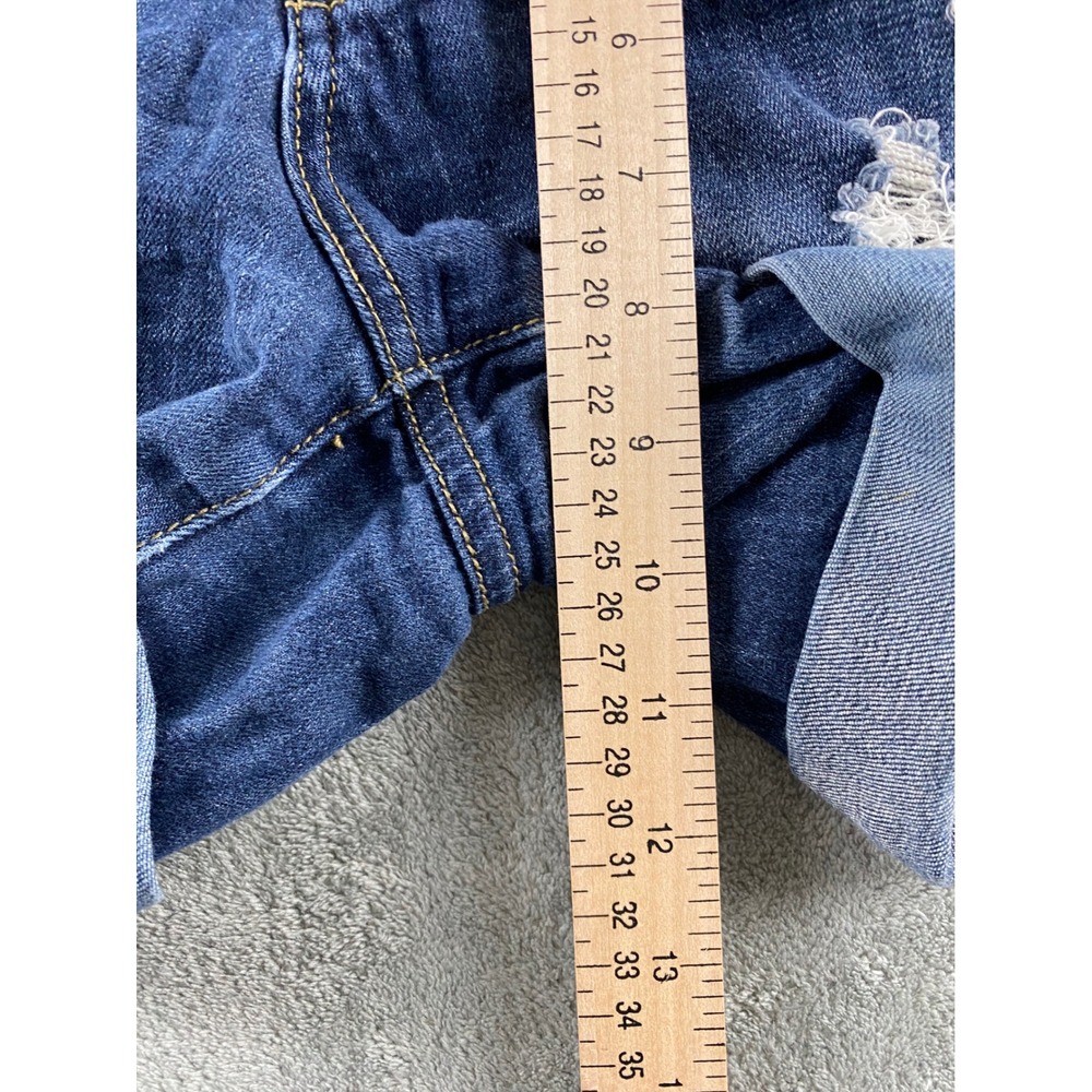 Judy Blue Los Angeles Womens Distressed Denim Shorts Dark Wash Cuffed Size L - Picture 11 of 14